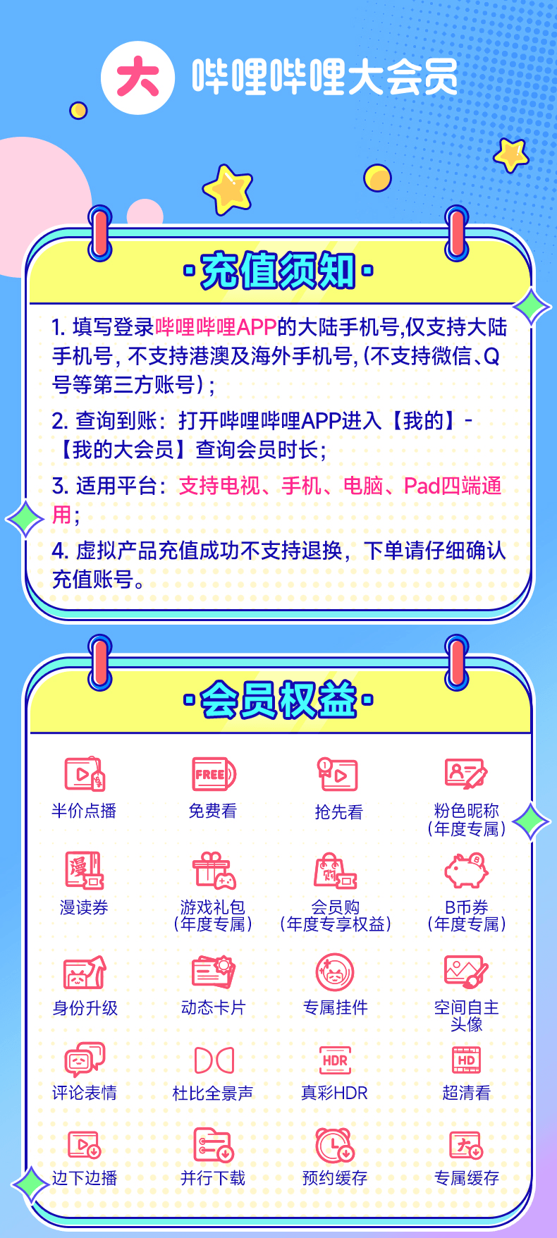 哔哩哔哩超级大会员权益说明 1